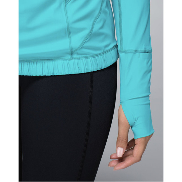 Lululemon UPF50 Lightweight Run Surf Hoodie Long Sleeve Slim 4 Turquoise - Picture 6 of 14